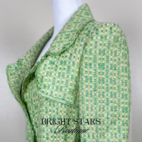Rare Green Tweed Trench Coat As Seen On ASO Lorelai Gilmore Girls Vintage Y2K - Picture 8 of 11